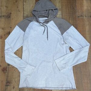Men's American Rag Gray and White Hooded Sweater